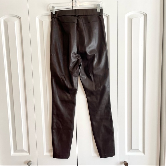 Zara Brown High Rise Faux Leather Pant - Picture 5 of 7